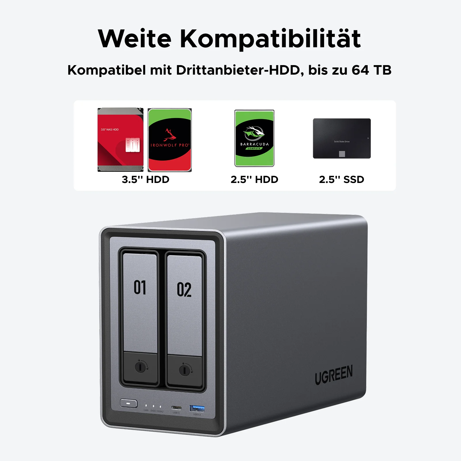 UGREEN NASync DXP2800 2-Bay 80TB NAS - Image 4